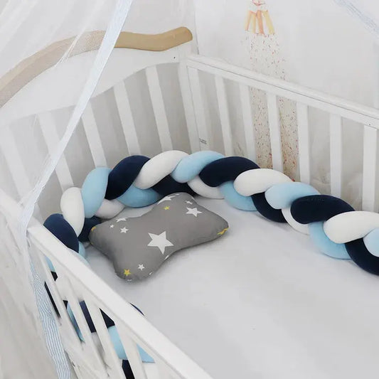 Tresse de Lit Bleu Marine et Blanc LovelyCocoon