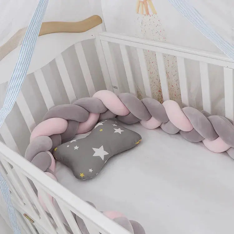 Tresse de Lit Rose et Gris LovelyCocoon